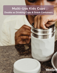 3-in-1 Stainless Steel Cups for Kids – 8 oz or 12 oz (Set of 4)