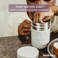 3-in-1 Stainless Steel Cups for Kids – 8 oz or 12 oz (Set of 4)