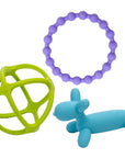 Silicone Teether Set – Dog, Ball & Ring (3 Pack)