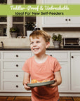 Silicone Plates (Non-Suction, Undivided) – Set of 3 with Lids