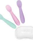 Baby-Led Weaning Silicone Spoons – Set of 3 with travel case