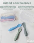 Baby-Led Weaning Silicone Spoons – Set of 3 with travel case