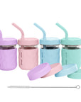 3-in-1 Glass Cups for Kids – 8 oz or 12 oz (Set of 4)