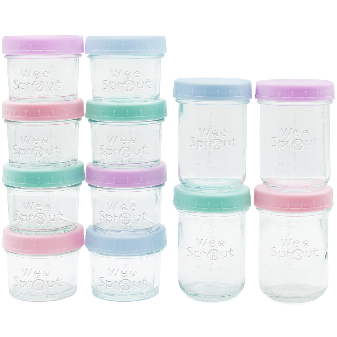Glass Baby Food Storage Jars – 4 oz, 8 oz, or Mixed Sets