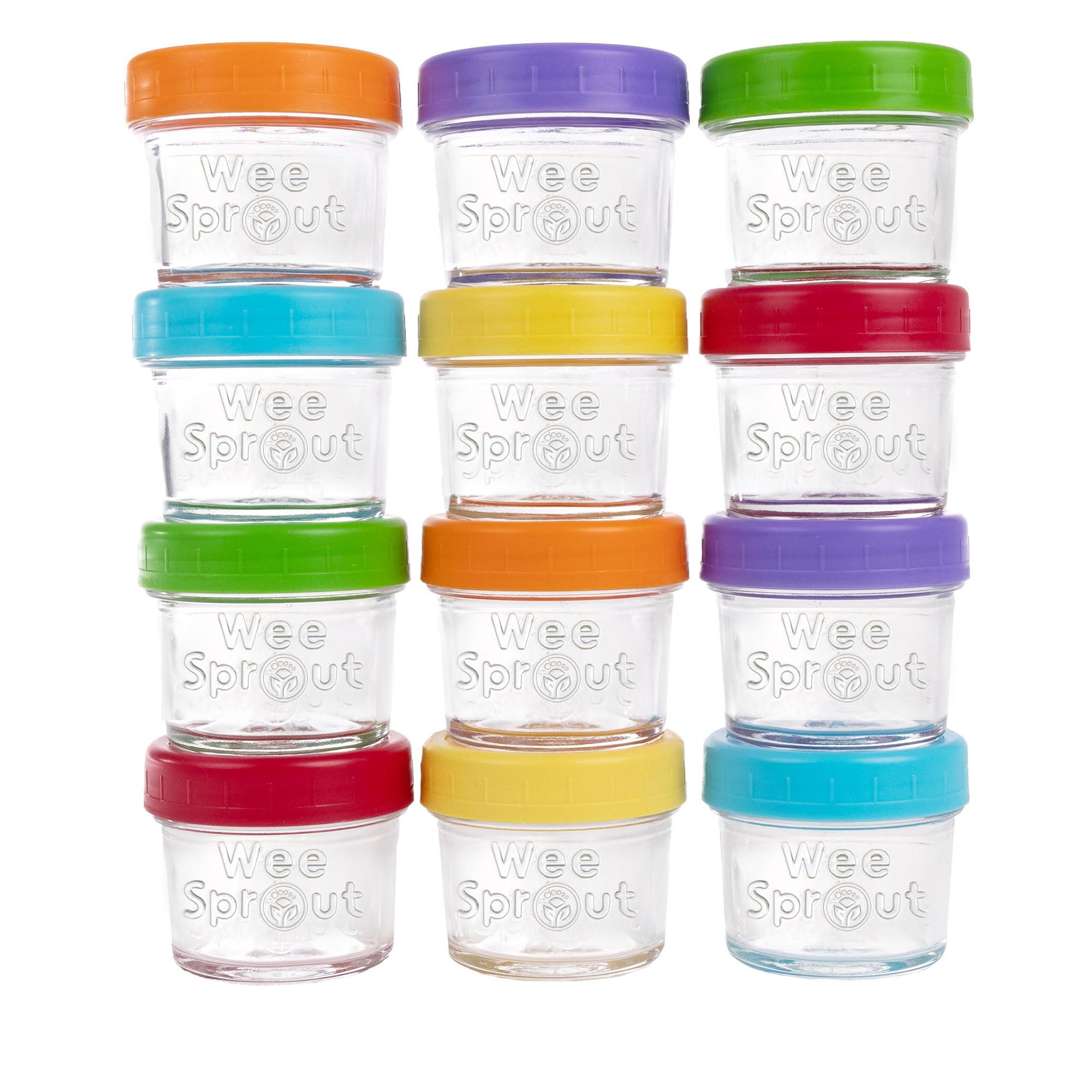  WeeSprout Glass Storage Jars 2022 (4 Ounce, 8 Ounce, Matte  Variety) : Baby