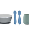 Silicone First Feeding Set – Cup, Suction Bowl with Lid & Baby Spoons