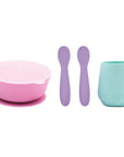 Silicone First Feeding Set – Cup, Suction Bowl with Lid & Baby Spoons