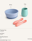 Silicone First Feeding Set – Cup, Suction Bowl with Lid & Baby Spoons