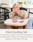 Silicone First Feeding Set – Cup, Suction Bowl with Lid & Baby Spoons