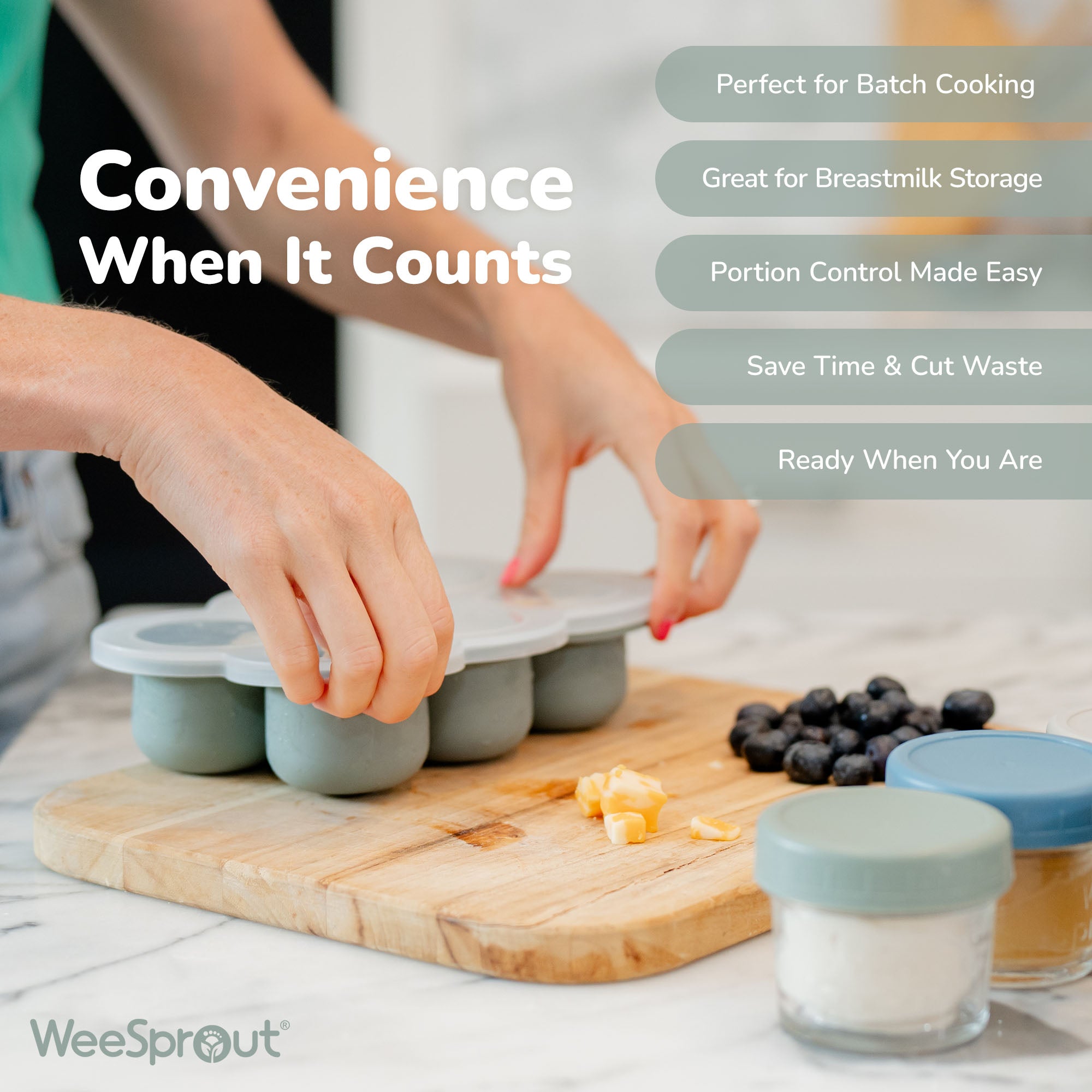 Silicone Baby Food Freezer Tray – oz Sections