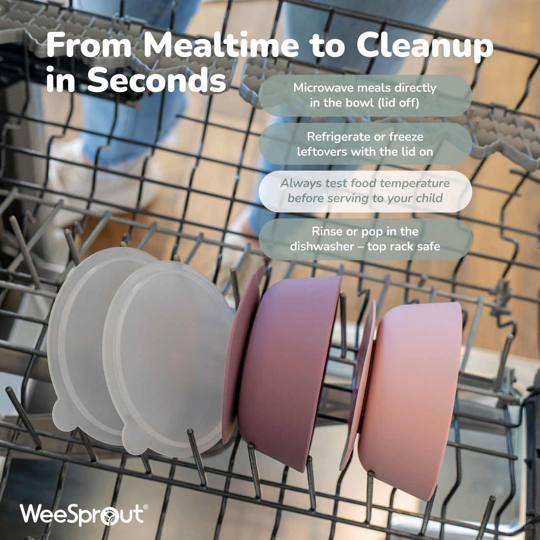 Silicone Suction Bowls with Lids – 12 oz (Set of 2)