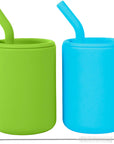 Silicone Straw Cups with Lids – 4 oz or 8 oz (Set of 2)