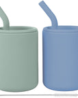 Silicone Straw Cups with Lids – 4 oz or 8 oz (Set of 2)