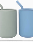 Silicone Straw Cups with Lids – 4 oz or 8 oz (Set of 2)