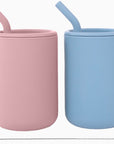 Silicone Straw Cups with Lids – 4 oz or 8 oz (Set of 2)