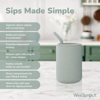 Silicone Straw Cups with Lids – 4 oz or 8 oz (Set of 2)
