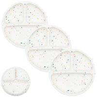 Silicone Divided Plates (Non-Suction) – Set of 3 (Lid Option Available)