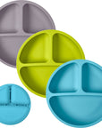 Silicone Divided Plates (Non-Suction) – Set of 3