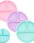 Silicone Divided Plates (Non-Suction) – Set of 3