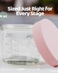 Glass Baby Food Storage Jars with Silicone Lids – 4 oz (Set of 12)