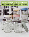 Glass Baby Food Storage Jars with Silicone Lids – 4 oz (Set of 12)