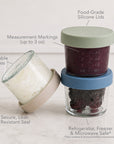 Glass Baby Food Storage Jars with Silicone Lids – 4 oz (Set of 12)