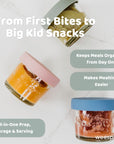 Glass Baby Food Storage Jars with Silicone Lids – 4 oz (Set of 12)