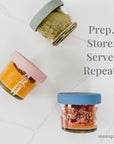 Glass Baby Food Storage Jars with Silicone Lids – 4 oz (Set of 12)
