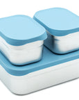 Stainless Steel Bento Box Set with Silicone Lids – 3-Cup + Two 1-Cup Nesting Containers