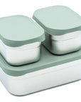 Stainless Steel Bento Box Set with Silicone Lids – 3-Cup + Two 1-Cup Nesting Containers