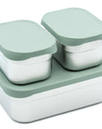 Stainless Steel Bento Box Set with Silicone Lids – 3-Cup + Two 1-Cup Nesting Containers