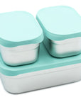 Stainless Steel Bento Box Set with Silicone Lids – 3-Cup + Two 1-Cup Nesting Containers