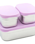 Stainless Steel Bento Box Set with Silicone Lids – 3-Cup + Two 1-Cup Nesting Containers