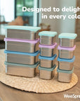 Stainless Steel Bento Box Set with Silicone Lids – 3-Cup + Two 1-Cup Nesting Containers