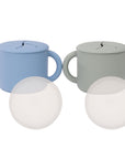 Silicone Snack Cups – Set of 2 with Lids