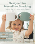 Silicone Snack Cups – Set of 2 with Lids