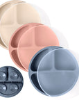 Silicone Suction Plates – Set of 3 (Lid Option Available)