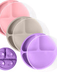 Silicone Suction Plates – Set of 3 (Lid Option Available)