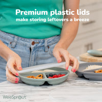 Silicone Suction Plates – Set of 3 (Lid Option Available)