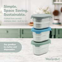 Stainless Steel Dip Containers – Set of 3 (2.7 oz)