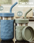 3-in-1 Stainless Steel Cups for Kids – 8 oz or 12 oz (Set of 4)
