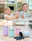 3-in-1 Stainless Steel Cups for Kids – 8 oz or 12 oz (Set of 4)
