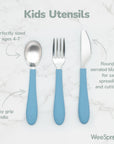 Stainless Steel & Silicone Kids Utensils – Set of 6 (2 Knives, 2 Forks, 2 Spoons)