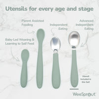 Stainless Steel & Silicone Kids Utensils – Set of 6 (2 Knives, 2 Forks, 2 Spoons)