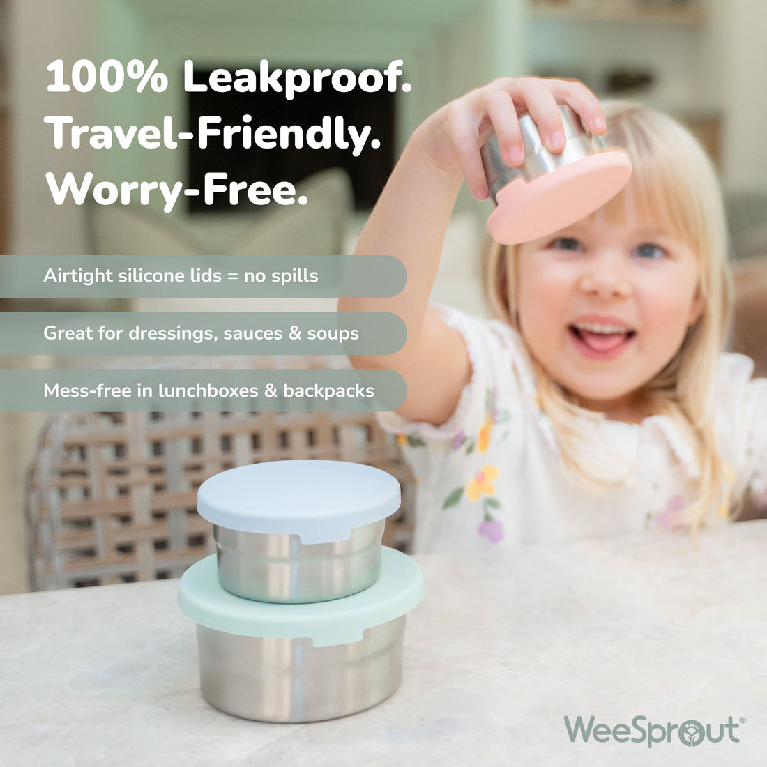 Stainless Steel Food Storage Containers – Set of 3 (3 oz, 6.10 oz, 12.85 oz)