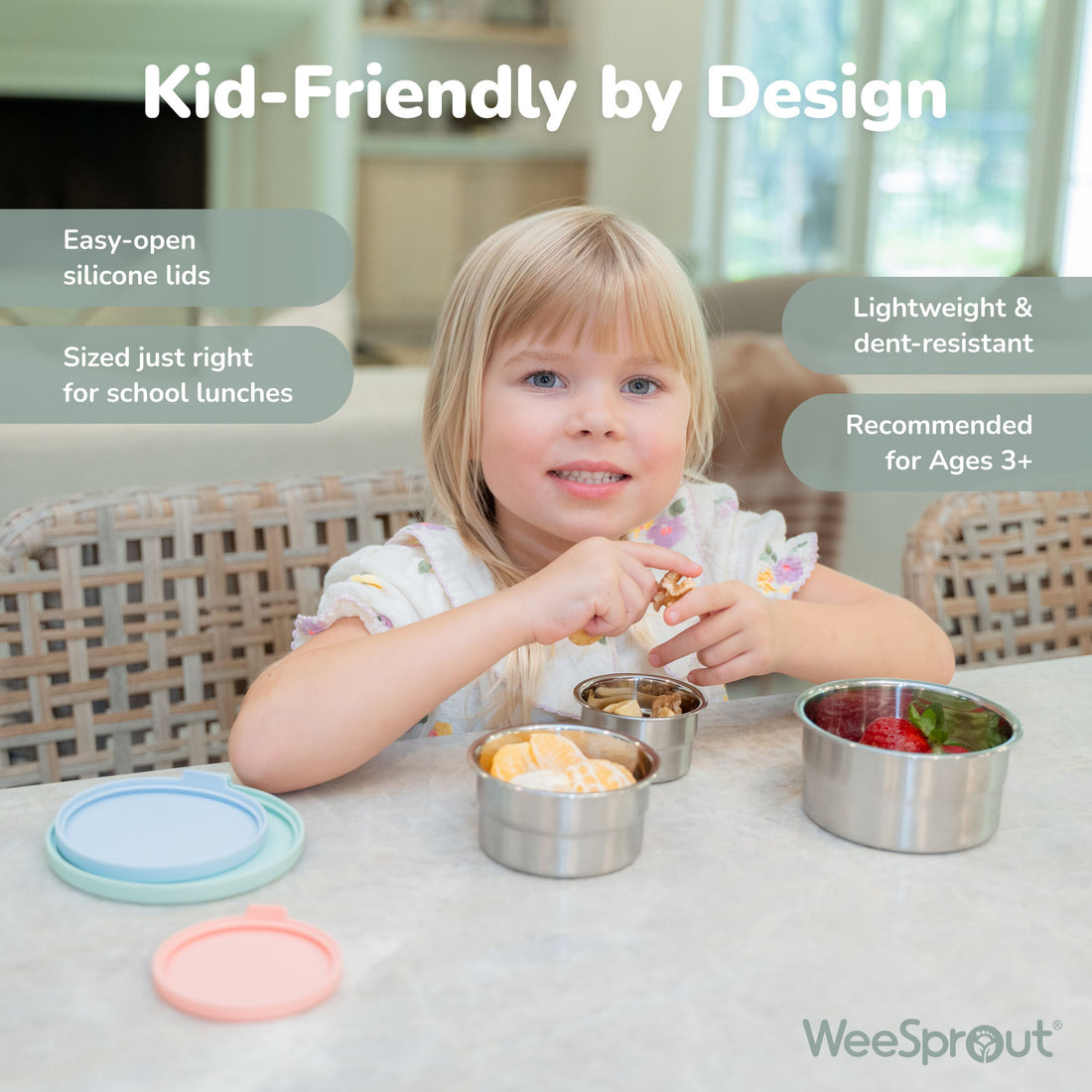 Stainless Steel Food Storage Containers – Set of 3 (3 oz, 6.10 oz, 12.85 oz)