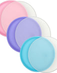 Silicone Plates (Non-Suction, Undivided) – Set of 3 with Lids