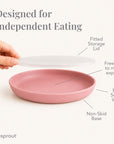 Silicone Plates (Non-Suction, Undivided) – Set of 3 with Lids