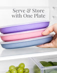 Silicone Plates (Non-Suction, Undivided) – Set of 3 with Lids