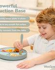 Silicone Suction Plate – Divided, Single Plate (No Lid)